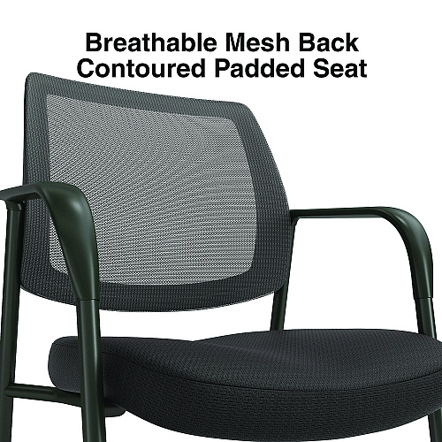 Alera Wessex Mesh Fabric Guest Chair, 24.41 x 23.62 x 35.04, Black Seat, Black Back, Black Base (ALEWX43BME17)