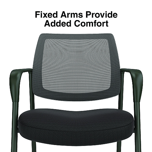 Alera Wessex Mesh Fabric Guest Chair, 24.41 x 23.62 x 35.04, Black Seat, Black Back, Black Base (ALEWX43BME17)