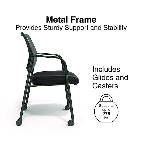 Alera Wessex Mesh Fabric Guest Chair, 24.41 x 23.62 x 35.04, Black Seat, Black Back, Black Base (ALEWX43BME17)