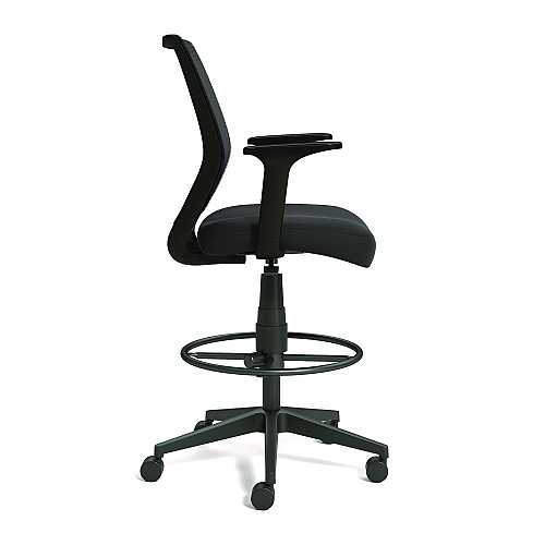 Alera Wessex Drafting Stool, Mesh Back, Supports Up to 275 lb, 27.95 to 33.66 Seat Height, Black Seat, Black Back, Black Base (ALEWX46BME17)