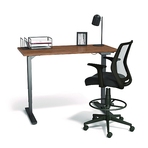 Alera Wessex Drafting Stool, Mesh Back, Supports Up to 275 lb, 27.95 to 33.66 Seat Height, Black Seat, Black Back, Black Base (ALEWX46BME17)