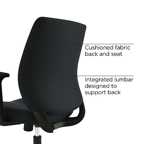 Alera Wessex Ergonomic Fabric Task Chair, Supports Up to 275 lb, 17.13 to 20.83 Seat Height, Black Seat/Back, Black Base (ALEWX4217)