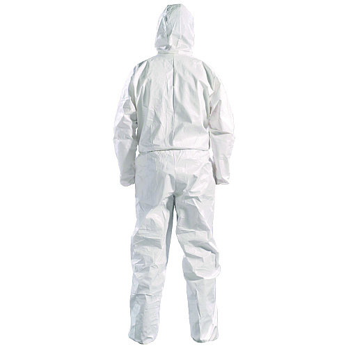 KleenGuard A50 Breathable Splash and Particle Protection Overalls, Zip Front, Hood, Elastic Wrists/Ankles, White, 2X-Large, 25/Carton (51928)
