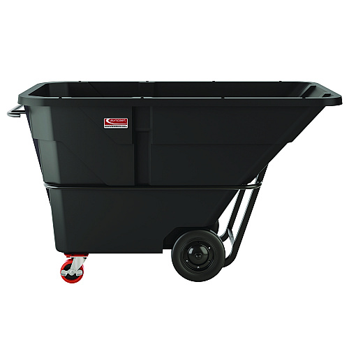 Suncast Commercial 1.5 cu yd Heavy Duty Tilt Truck, Forkliftable Frame, 2,200 lb Capacity, Black (RMTTHD150D)