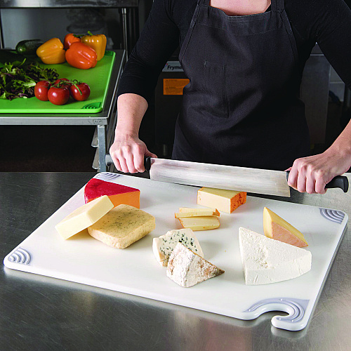 San Jamar Saf-T-Grip Cutting Board, Plastic, 24 x 18 x 0.5, White (CBG182412WH)