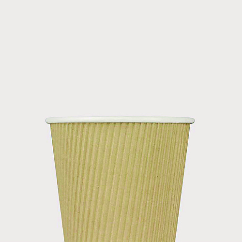 Karat Ripple Hot Cups, 10 oz, Kraft/White, 500/Carton (CKRC510)
