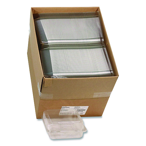 Pactiv SmartLock PET Hinged Lid Bakery Container, 8.75 x 8.25 x 3.63, Clear, 200/Carton (0CAH09700000)