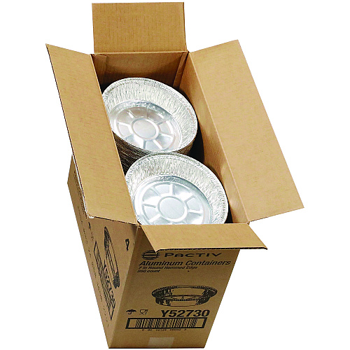 Pactiv Aluminum Take-Out Container, 24 oz, 7" Diameter x 1.53"h, Silver, 250/Carton (Y52730)