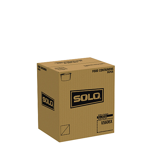 SOLO Double Poly Paper Food Container, 6 oz, 3.83" Diameter x 1.99" h, White, 1,000/Carton (VS606X02050)