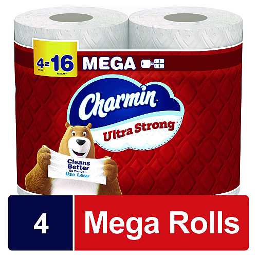 Charmin Ultra Strong Bathroom Tissue, Septic Safe, 2-Ply, White, 242 Sheets/Roll, 4 Rolls/Pack (08816PK)