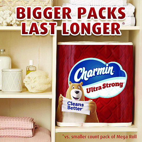 Charmin Ultra Strong Bathroom Tissue, Septic Safe, 2-Ply, White, 242 Sheets/Roll, 4 Rolls/Pack (08816PK)