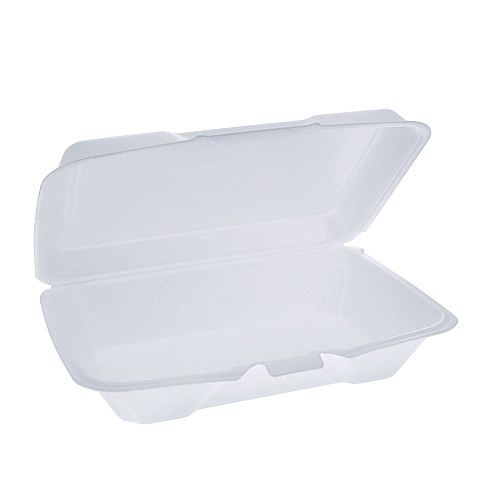 Pactiv Conventional Foam Hinged Lid Container, Shallow, 9 x 6.5 x 1.6, White, 150/Carton (YTH102060000)
