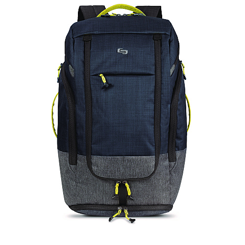 SOLO Everyday Max Recycled Backpack, Fits Device Up to 17.3", 13 x 8 x 21, Navy Blue/Gray (ACV7324)