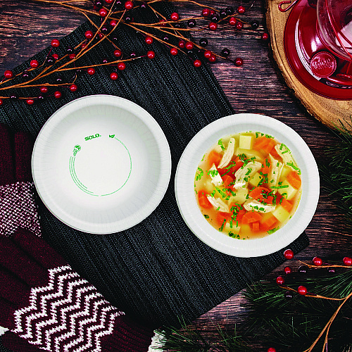 SOLO Compostable Paper Dinnerware, ProPlanet Seal, Bowl, 12 oz, White, 1,000/Carton (HB12PLANET)