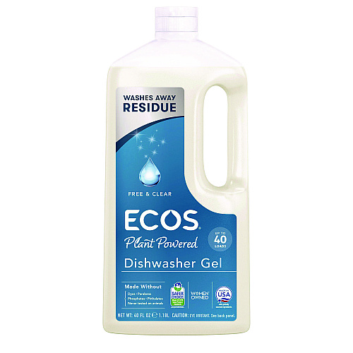 ECOS PRO Automatic Dishwasher Gel, Free and Clear, 40 oz Bottle, 8/Carton (975408CT)