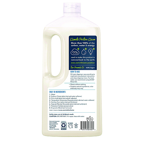 ECOS PRO Automatic Dishwasher Gel, Free and Clear, 40 oz Bottle, 8/Carton (975408CT)