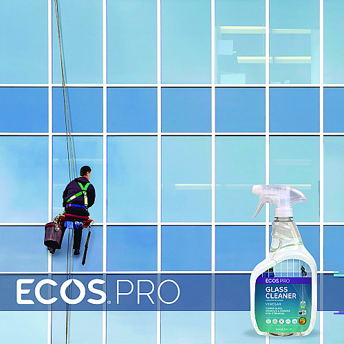 ECOS PRO Glass Cleaner, Vinegar Scent, 32 oz Spray Bottle, 6/Carton (PL93006CT)