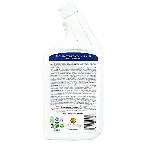 ECOS PRO Toilet Bowl Cleaner, Fresh Cedar Scent, 24 oz Squeeze Bottle, 6/Carton (PL97036CT)