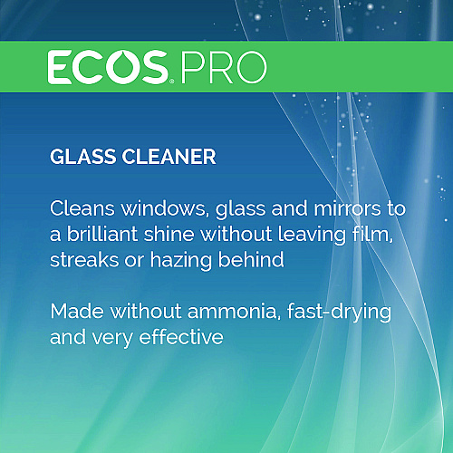 ECOS PRO Glass Cleaner, Vinegar Scent, 32 oz Spray Bottle, 6/Carton (PL93006CT)