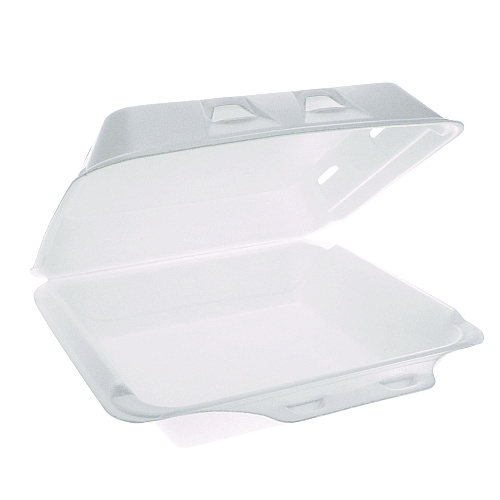 Pactiv SmartLock Vented Foam Hinged Lid Container, 9 x 9.5 x 3.3, White, 150/Carton (YHLWV9010000)