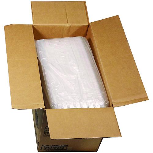 Pactiv ClearView MealMaster Chicken Barn, 13.3 x 8.4 x 4, Black/Clear, 105/Carton (YCNC300800NH)