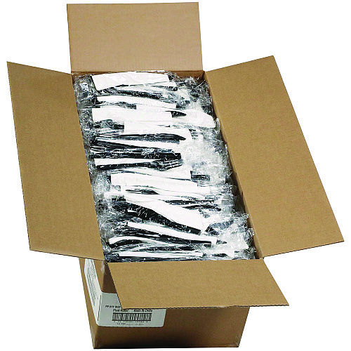Pactiv Gardenware Cutlery, Individually Wrapped, Fork, Knife, Napkin, Black, 500/Carton (GKFKNECH)