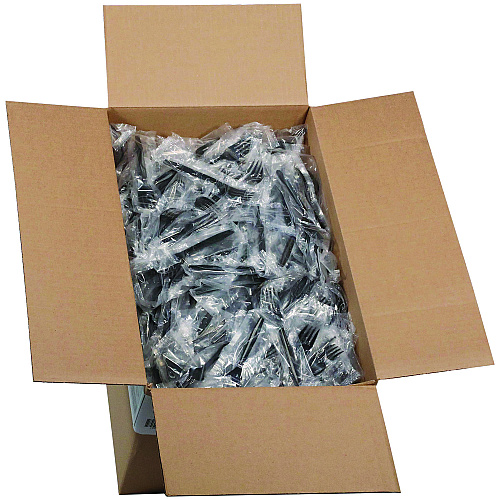 Pactiv Meadoware Cutlery, Individually Wrapped, Fork, Black, 1,000/Carton (MKFE)