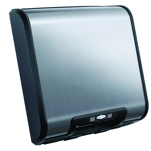 Bobrick TrimLineSeries QuietDry Surface-Mounted ADA Automatic Hand Dryer, 115 V, Satin Stainless Steel (7128)