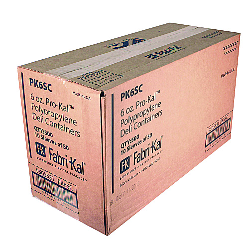 Fabri-Kal Microwavable Deli Containers, 6 oz, 4.6" Diameter x 1.3" h, Clear, Plastic, 500/Carton (PK6SC)