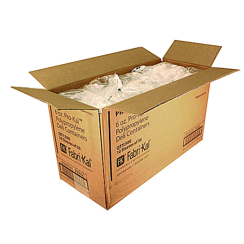 Fabri-Kal Microwavable Deli Containers, 6 oz, 4.6" Diameter x 1.3" h, Clear, Plastic, 500/Carton (PK6SC)