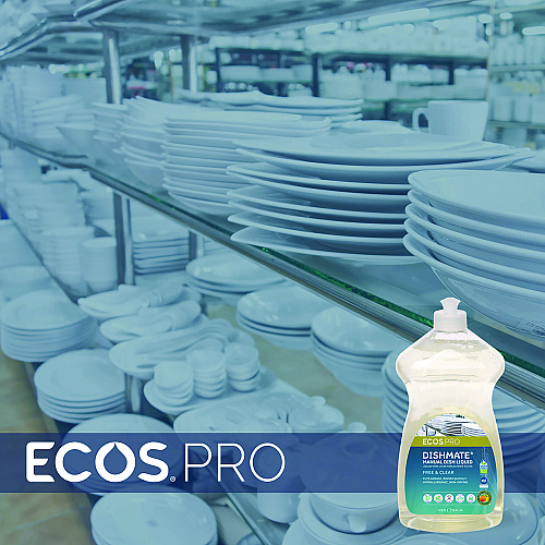 ECOS PRO Dishmate Manual Dish Liquid, Free and Clear, 25 oz Squeeze Bottle, 6/Carton (PL97216CT)