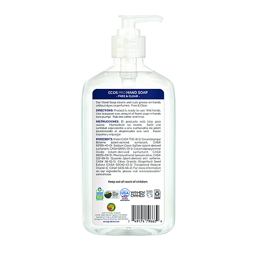 ECOS PRO Liquid Hand Soap, Free and Clear, 17 oz, 6/Carton (PL96636CT)