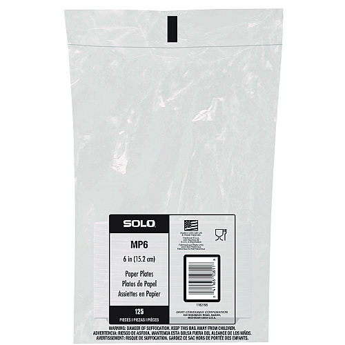 SOLO Compostable Paper Dinnerware, ProPlanet Seal, Plate, 6" dia, White, 500/Carton (OFMP6PLANET)