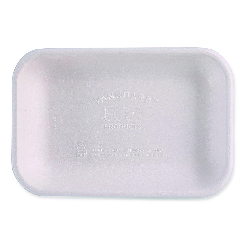 Eco-Products WorldView Vanguard Rectangular Container, 12 oz, 7 x 4.75 x 1, Sugarcane Fiber, White, 400/Carton (EPSCRC12NFA)