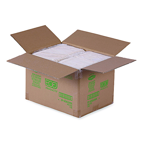 Eco-Products WorldView Vanguard Rectangular Container, 12 oz, 7 x 4.75 x 1, Sugarcane Fiber, White, 400/Carton (EPSCRC12NFA)