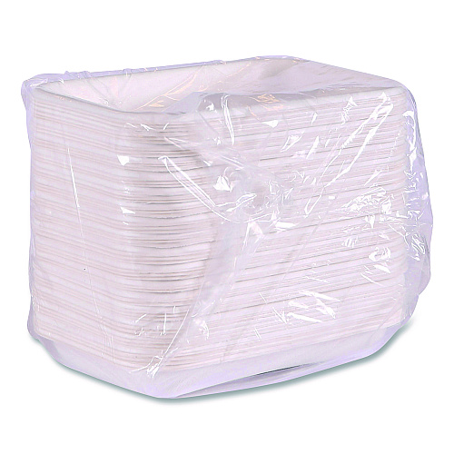 Eco-Products WorldView Vanguard Rectangular Container, 12 oz, 7 x 4.75 x 1, Sugarcane Fiber, White, 400/Carton (EPSCRC12NFA)