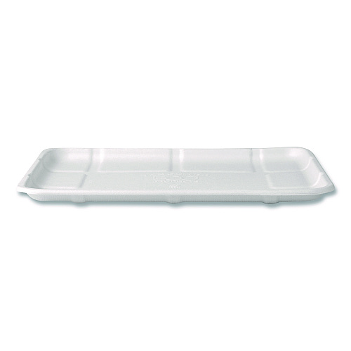 Eco-Products Meat and Produce Food Trays, 10.52 x 8.5 x 0.5, White, Sugarcane Fiber, 300/Carton (EPMP8SNFA)