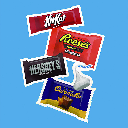 Hershey's Assorted Minis Value Pack, Assorted Chocolates, 63.4 oz Bag, 230 Pieces (22002450)