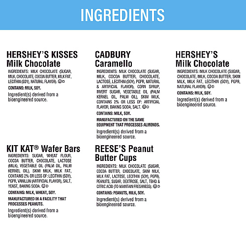 Hershey's Assorted Minis Value Pack, Assorted Chocolates, 63.4 oz Bag, 230 Pieces (22002450)