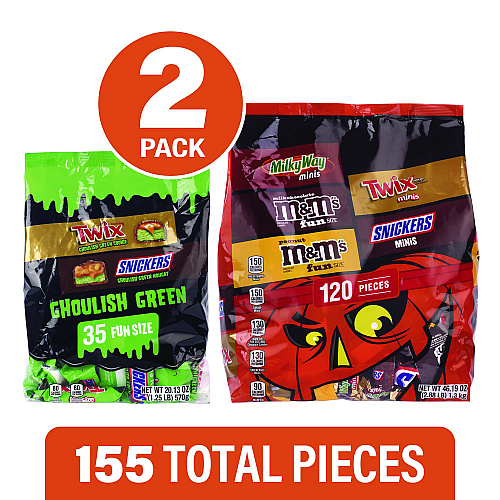 Mars Mixed Chocolate Variety, Halloween Bundle, Chocolate, Two Bags, 155 Pieces (60004106)
