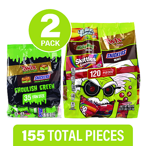 Mars Mixed Chocolate and Gummies Variety, Halloween Bundle, 2 Bags, 155 Pieces (60004105)