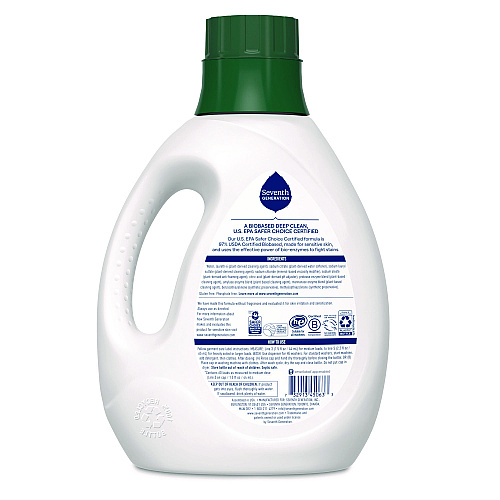 Seventh Generation Natural Liquid Laundry Detergent, Sensitive Skin Free and Clear, 90 oz Bottle, 4/Carton (68748039)