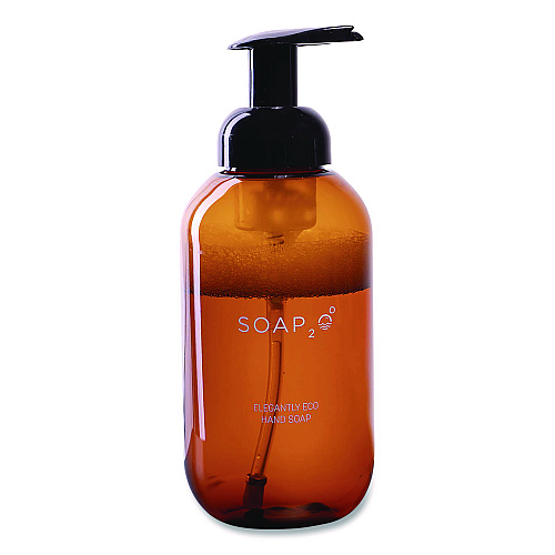 SOAP2O Elegantly Eco Plastic Soap Dispenser Bottle, 500 mL, Brown (S2OHS500FEA)