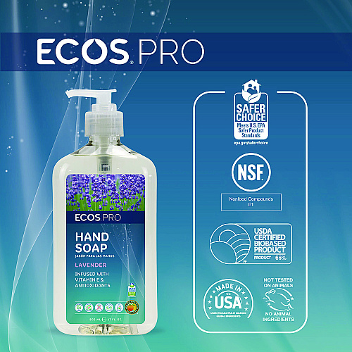 ECOS PRO Liquid Hand Soap, Lavender, 17 oz, 6/Carton (PL96656CT)