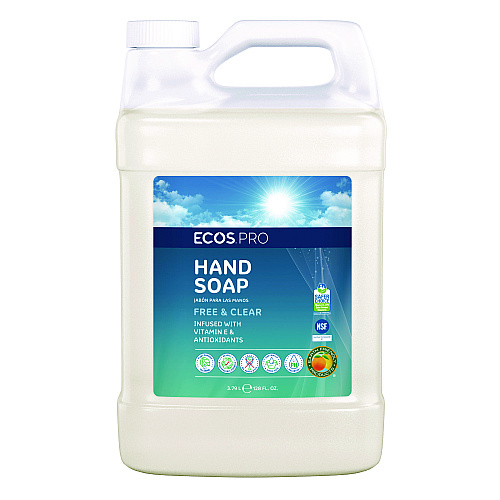 ECOS PRO Liquid Hand Soap, Free and Clear, 1 gal, 4/Carton (PL966304CT)
