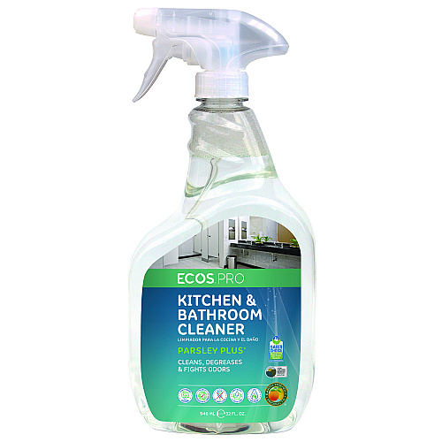 ECOS PRO Parsley Plus All-Purpose Kitchen and Bathroom Cleaner, Parsely Scent, 32 oz Spray Bottle, 6/Carton (PL97466CT)