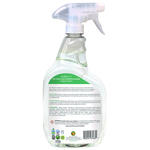 ECOS PRO Parsley Plus All-Purpose Kitchen and Bathroom Cleaner, Parsely Scent, 32 oz Spray Bottle, 6/Carton (PL97466CT)