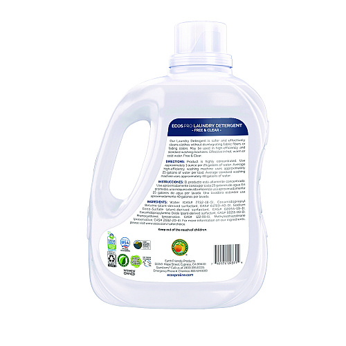 ECOS PRO Laundry Detergent Liquid, Free and Clear, 170 oz Jug, 2/Carton (PL937102CT)