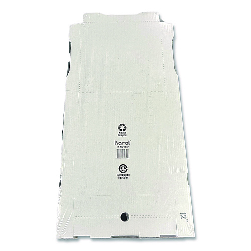 Karat Corrugated Pizza Boxes, 12 x 12 x 1.97, White/Brown, 50/Carton (FPPBF12W)