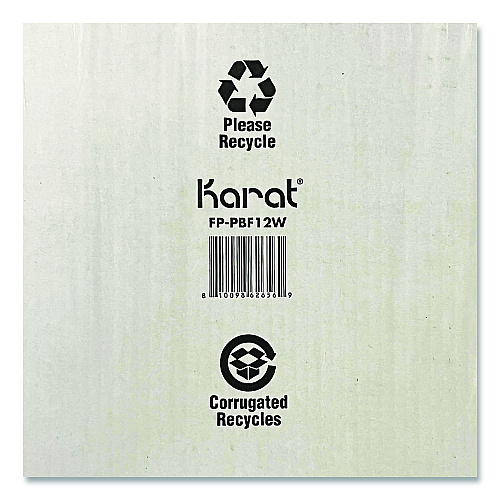 Karat Corrugated Pizza Boxes, 12 x 12 x 1.97, White/Brown, 50/Carton (FPPBF12W)